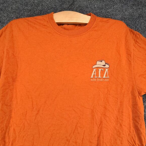 Gildan Men's Alpha Gamma Delta T-Shirt Orange Medium Short Sleeve Heavy Cotton - Picture 3 of 14